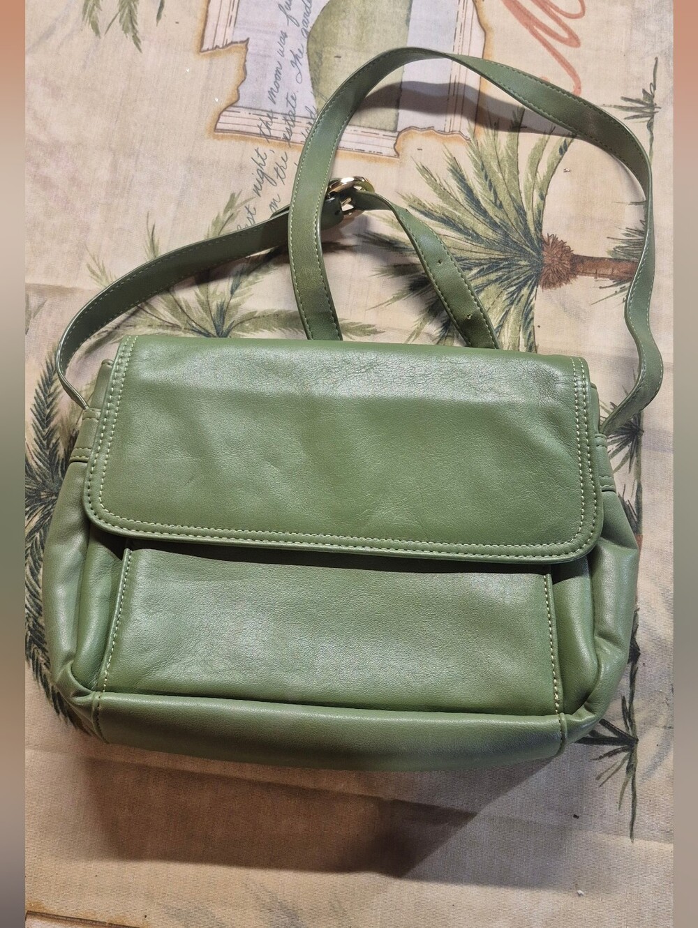 GIANA BERNINI Sage Leather Crossbody Bag NWOT.